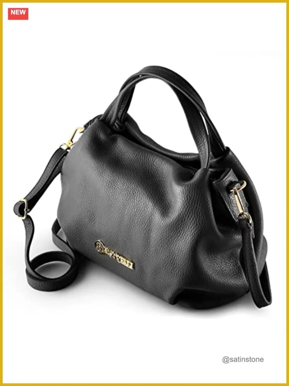 Italian Leather Crossbody Satchel Bag Shoulder Handbag